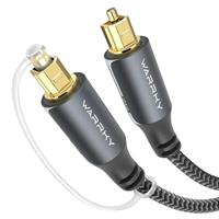 WARRKY Optical Cable for Soundbar to TV, Optical Cable, 1.8M / 6FT [Alloy Case, Nylon Braided, 24K Gold-Plated] Digital Optical Audio Cable Toslink, Compatible with Samsung, LG, Sony, Xbox etc.