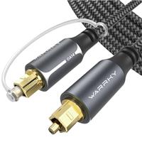 WARRKY Optical Cable for Soundbar to TV, Optical Cable, 1.8M / 6FT [Alloy Case, Nylon Braided, 24K Gold-Plated] Digital Optical Audio Cable Toslink, Compatible with Samsung, LG, Sony, Xbox etc.