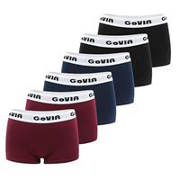 GoVIA Womens Boxers Underwear,Women's Boyshort Cotton Boxer Briefs Panties Pack of 6,3921