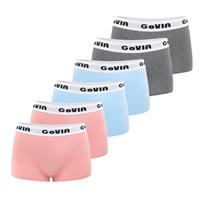 GoVIA Womens Boxers Underwear,Women's Boyshort Cotton Boxer Briefs Panties Pack of 6,3921