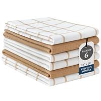 LANE LINEN Kitchen Towels Set - Dish Towels, 18x 28, Large Cotton Kitchen Hand Towels, Flat & Terry Towel, Highly Absorbent Tea Towels Set with Hanging Loop, Premium Dish Towels for Kitchen