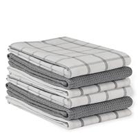 LANE LINEN Kitchen Towels Set - Dish Towels, 18x 28, Large Cotton Kitchen Hand Towels, Flat & Terry Towel, Highly Absorbent Tea Towels Set with Hanging Loop, Premium Dish Towels for Kitchen