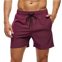 Arcweg Men's Swim Trunks Mens Board Shorts with Zipper Pockets Surfing Stretchy Beach Shorts Breathable Mesh Lining Quick Dry