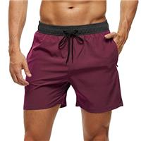 Arcweg Men's Swim Trunks Mens Board Shorts with Zipper Pockets Surfing Stretchy Beach Shorts Breathable Mesh Lining Quick Dry