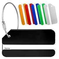 Yizhet Luggage Labels for Suitcases, 6 Pcs Aluminium Alloy Luggage Tags, Travel Suitcase Tags with Steel Loop & ID Card
