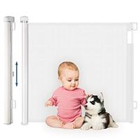 HollyHOME Retractable Stair Gate Extra Wide One Hand Operation Baby Gate Safety Gate for Baby and Pets Indoor & Outdoor