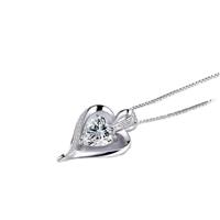 18K White Gold Necklaces for Women Love Heart Pendant with S