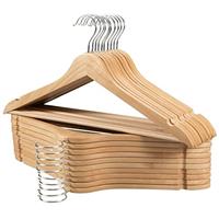 Edergoo Wooden Coat Hangers, Non Slip Wooden Hangers with Pant Bar for Clothes, Suit, Dress, Jacket
