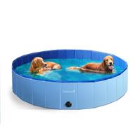 Furdreams Foldable Pet Swimming Pool, Hard Plastic Dog Bathtub, Portable Multi-functional Outdoor PVC Non-Slip Kiddie Pool, Enjoy Summer Shine in Your Garden, For Children, Cats, Puppies