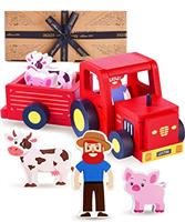 Jaques of London Wooden Tractor Toy | Red Tractor for 1 Year Olds | Wooden Toys for 2 Year Olds | Britains Farm Toy for Toddlers | Since 1795