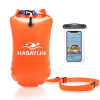 Habaylin 20L Swim Buoy, Swim Buoy with Storage for Kids and Adults, Waterproof Inflatable Dry Bag Safety Float for Water Sports, Open Water Swimmers, Triathletes, Kayakers and Snorkelers
