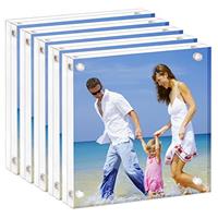 Acrylic Photo Frames, Clear Double Sided Magnetic Picture Frame, Desktop Frameless Postcard Display