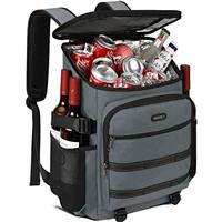 NEWHEY Cooler Bag Picnic Backpack Insulated Large Waterproof Cooler Backpack 30L Leakproof Picnic Linch Bag for Camping Picnic Hiking BBQ Beach Gray