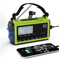 ROCAM Wind Up Solar Radio, DAB/FM Radio with 5000mAh Rechargeable Power Bank, Solar Panel/USB/Hand Crank Charger, Battery Radio Portable, SOS Alarm & Flashlight for Camping Emergencies
