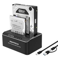 RSHTECH Hard Drive Docking Station, Aluminu USB to External Hard drive Enclosure for HDD and SSD (Aluminum)