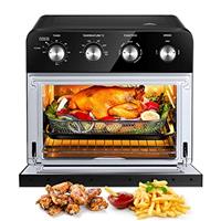 FOHERE Air Fryer 23L Oven, 1700W Mini Oven Multi-function Countertop Convection Oven with Rotisserie, Oil Free Cooking, Independent Temp Control for Energy Save, 6 Accessories & 100 Recipes