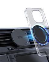 YOSH Magnetic Phone Holder Air Vent with Mag-Safe-Supportable Plate, No Interfere with Wireless-Charging, Mag-Safe Car Mount, Car Cradle for iPhone 16 15 14 13 12 & All Phones with Included Metal Ring
