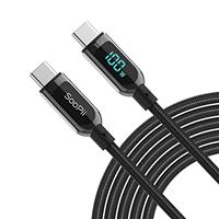 SOOPII USB C to USB C Cable,Nylon Braided Type-C Cable,100W PD Fast Charging Cable with LED Display for lPad Air/lPad Pro, MacBook Pro, Samsung Galaxy S21/S10/S9/Plus