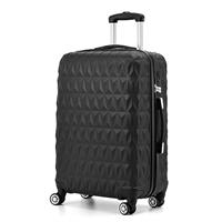 CMY Lightweight 4 Wheel ABS Hard Shell Travel Trolley Luggage Suitcase Set, Medium 24 Hold Check in Luggage (Black)
