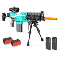 Nerf Sniper Blasters with Scope, 3 Modes, Automatic & Manual Foam Blasters, Bipod, 2 Clips, 100 Bullets, DIY Toy Guns for Boys Age 6-13, Kids Toy Gifts for Birthday, Christmas, Halloween
