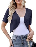Totatuit Women Bolero Shrugs Summer Short Sleeve Crochet Knitted Cropped Cardigan Ladies Casual Cropped Shrug for Dresses Wedding Evening