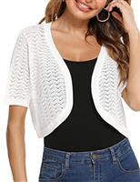 Totatuit Women Bolero Shrugs Summer Short Sleeve Crochet Knitted Cropped Cardigan Ladies Casual Cropped Shrug for Dresses Wedding Evening