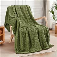 Exclusivo Mezcla Large Flannel Fleece Throw Blanket, Sofa Throws, Soft Jacquard Weave Wave Pattern Throws for Sofa