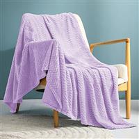 Exclusivo Mezcla Large Flannel Fleece Throw Blanket, Sofa Throws, Soft Jacquard Weave Wave Pattern Throws for Sofa