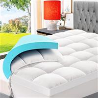 ELEMUSE Mattress Topper - Cooling Mattress Topper with Washable Pillow Top Mattress