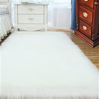 ABWXN Faux Sheepskin Rug, Fluffy Shaggy Area Rugs, Furry Longhair Fleece Rug for Bedroom Bedside Chair Sofa