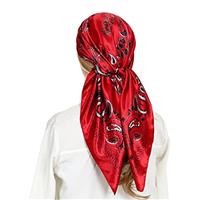 RIIQIICHY Headscarf Like Silk Satin Hair Scarves Sleeping Wraps Neck Square Scarf for Women Bandanas 35 Inch Summer Accessories