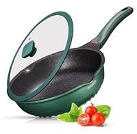 INTIGNIS Deep Non-Stick Frying Pan with Lid 3-in-1 Saut Pan, Skillet & Mini Wok GREBLON Ceramic Coating | Induction Hob Safe | Stainless Steel Base |PTFE & PFOA Free