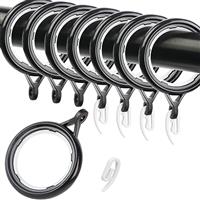32Pcs Plastic Curtain Rings with Eyelet WCIC Hanging Rings Hooks 30mm Internal Diameter Built-in Nanoscale Silencing Ring