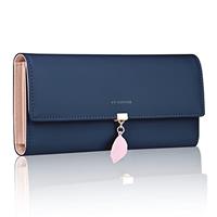 FT FUNTOR PU Leather Wallet with Leaf Pendant Purse for women