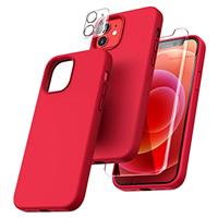TOCOL 3 in 1 Silicone for iPhone 15 Case 6.1-Inch, with 2 Pack HD Tempered Glass Screen Protector, Liquid Silicone Slim Silky-Soft Touch Multi-Color Anti-Scratch Shockproof Cover, Yellow