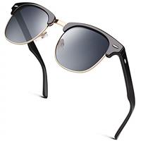 GQUEEN Horn Rimmed Half Frame Polarised Sunglasses Mens Womens UV400 Protection