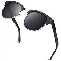 GQUEEN Horn Rimmed Half Frame Polarised Sunglasses Mens Womens UV400 Protection