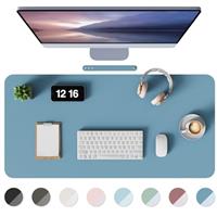 MOLMO Non-Slip Desk Mat, Waterproof Desk Pad Table Protector, Easy Clean Laptop Mat Large Mouse Pad Leather Writing Mat with Suede for Office/Home/Decor