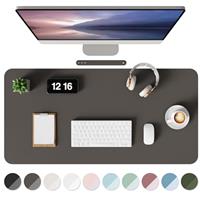 MOLMO Non-Slip Desk Mat, Waterproof Desk Pad Table Protector, Easy Clean Laptop Mat Large Mouse Pad Leather Writing Mat with Suede for Office/Home/Decor