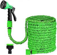 CLMCL 25ft/50ft/100ft/125ft/150ft Expandable Garden Hose Pipes, Expandable Garden Hose Flexible Stretch Water Pipe for Home Lawn Car with 8 Function Professional Water Spray Nozzle