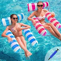 MLRYH Pool Float Water Hammock, Swimming Pool Floating Chair, 4 in 1 Inflatable Saddle & Lounge Chair, Water Sofa for Adults & Kids