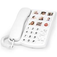 Big Picture Button Landline Phone for Elderly Dementia, Adjustable Ringer Volume, Hands-free Speaker Corded Telephone for Hearing, Visually Impaired Seniors
