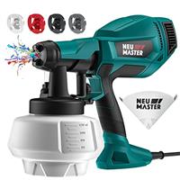 NEU MASTER Paint Sprayer, Orange Fence Paint Sprayer,[500W/1200ml/4 Nozzles/3 Patterns] HVLP Electric Spray Gun for Home Interior and Exterior, Cabinets, House, Fence, Ceiling