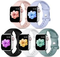 CeMiKa 5 Pack Straps Compatible for Apple Watch Strap 38mm 40mm 41mm 42mm 44mm 45mm 49mm, Soft Silicone Sport Strap for Apple Watch Ultra/Ultra 2 / iWatch Series 9 8 7 6 5 4 3 2 1 SE, Men Women