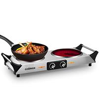 Electric Double Hobs, CUSIMAX 2400W Electric Hot Plates for Cooking, Portable Electric Hob