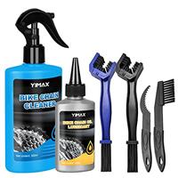 Bike Chain Cleaner Set, Bicycle Cleaning Kit Chain Lube and Cleaning Spray Biodegradable Bike Chain Lubricant with Brushes Cycling Maintenance, Suitable for All Types of Bike