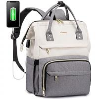 LOVEVOOK Laptop Backpack Women, Wide Open Backpack For Work College Business Travel, School Rucksack Purse Bookbag with USB Port, Fits 15.6 17Inch Laptop
