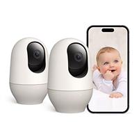 nooie Baby Monitor 360-degree Baby WiFi Monitor1080P Smart Baby Monitor with Motion Tracking,IR Night Vision, 2 Way Audio &Sound Detection, Works with Alexa, SD Card and Cloud