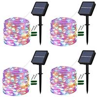 Lezonic Solar Garden Lights Outdoor, 3Pack Each 120 LED Solar Fairy Lights Waterproof, 8 Mode Outdoor/Indoor Garden Lights Copper Wire Lighting for Wedding, Patio, Yard, Tree, Christmas (Cold White)