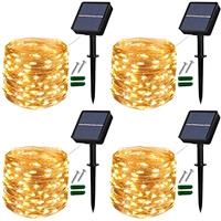 Lezonic Solar Garden Lights Outdoor, 3Pack Each 120 LED Solar Fairy Lights Waterproof, 8 Mode Outdoor/Indoor Garden Lights Copper Wire Lighting for Wedding, Patio, Yard, Tree, Christmas (Cold White)
